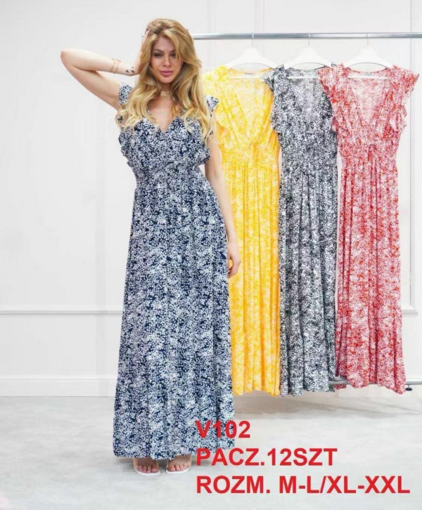 Sukienki damskie Roz M-2XL,  Mix Kolor .Paczka 12 szt 1